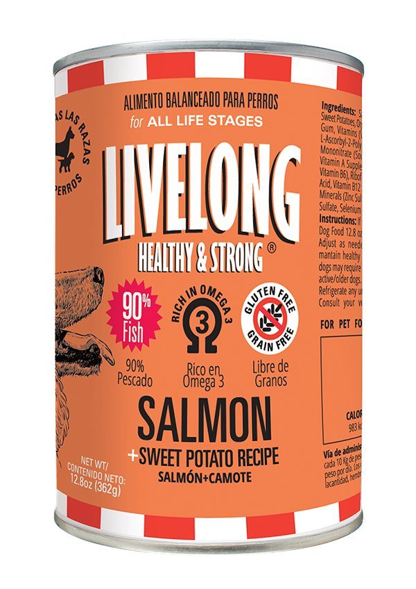 Salmon Sweet Potato 12 units per box Livelong Pet Nutrition